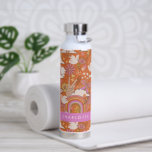 Bouteille D'eau Super les années 70 rétro Hippie Paix Orange Bohèm<br><div class="desc">Super les années 70 Rétro Hippie Paix Orange Bohème Bouteille d'eau personnalisée</div>