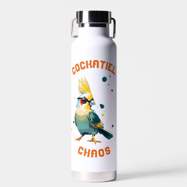 Bouteille D'eau Superbe Perruche Jaune Turquoise Orange  (Avant)