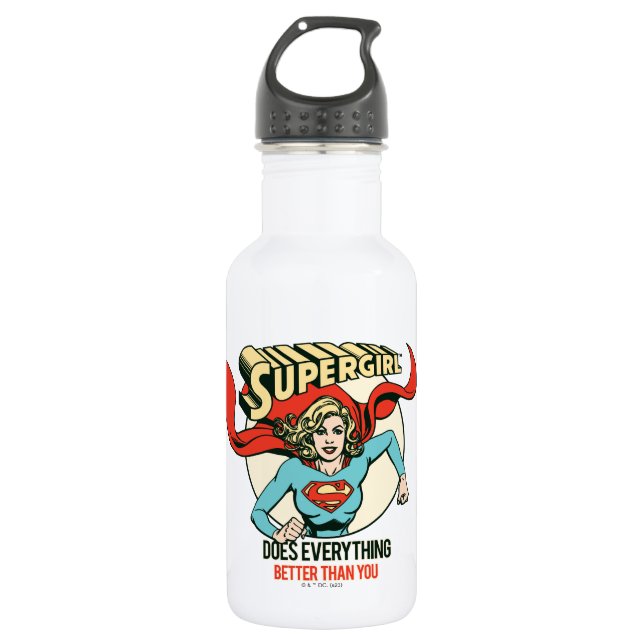 Bouteille D'eau Supergirl fait tout mieux que toi (Devant)