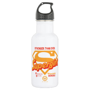 Bouteille D'eau Supergirl plus forte que jamais Retro Graphic