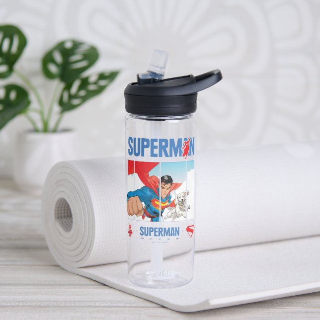 Bouteille D'eau Superman et Krypto prennent l'avion (Yoga)
