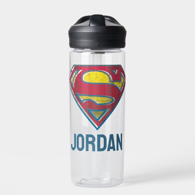 Bouteille D'eau Superman S-Shield | Logo imprimé | Ajouter Votre N (Extérieur)