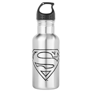 Bouteille D'eau Superman S-Shield Logo Simple Black Outline