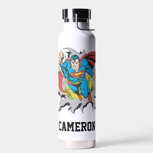 Bouteille D'eau Superman Tears Thru   Ajouter Votre Nom