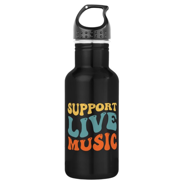 Bouteille D'eau Support Live Music - Retro Typography Band Merch (Devant)