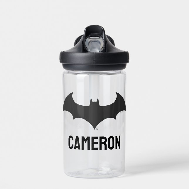 Bouteille D'eau Symbole Batman | Bat simple | Ajouter Votre Nom (Avant)