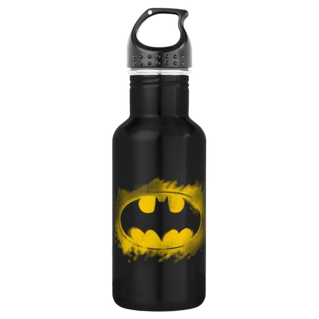 Bouteille D'eau Symbole Batman | Logo noir et jaune (Devant)