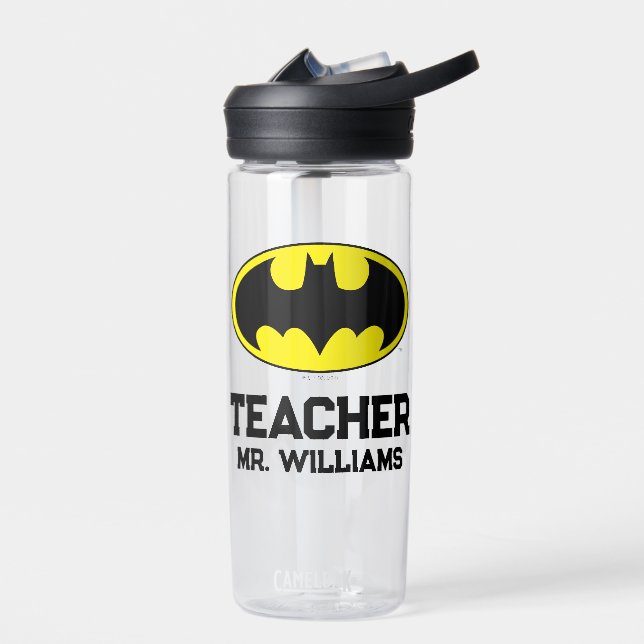 Bouteille D'eau Symbole Batman | Logo Ovale Bat (Gauche)