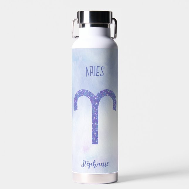 Bouteille D'eau Symbole d'astrologie de Cute Aries personnalisé (Avant)