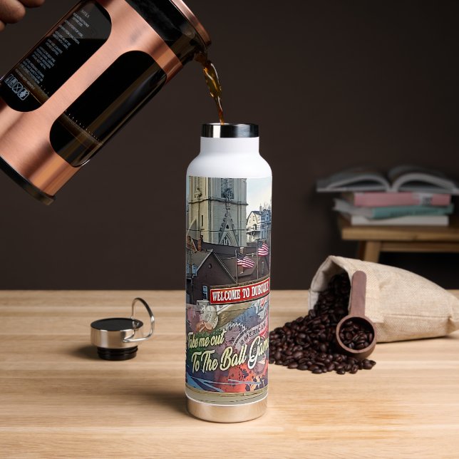 Bouteille D'eau Symbole de Dubuque, Iowa avec drapeau américain (Gym)