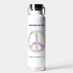 Bouteille D'eau SYMBOLE DE LA JOURNÉE DE LA Paix MONDIALE