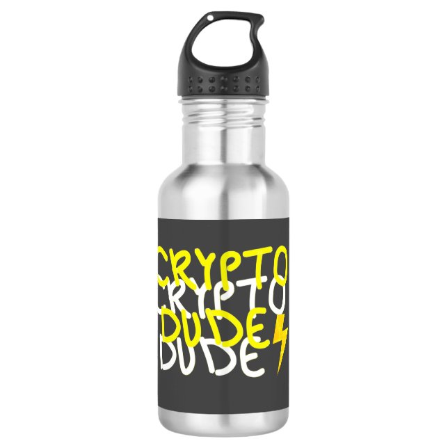 Bouteille D'eau SYMBOLE D'ÉNERGIE Funky Crypto Dude (Devant)