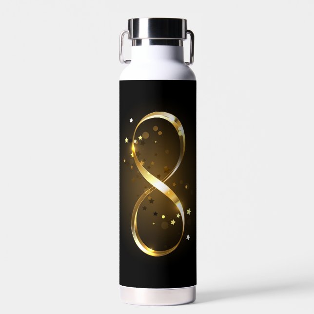 Bouteille D'eau Symbole d'infini doré (Avant)