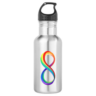 Bouteille D'eau Symbole d'infinité arc-en-ciel stratifié