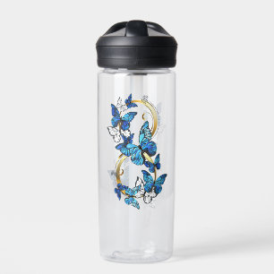 Bouteille D'eau Symbole infini de papillons Morpho bleus
