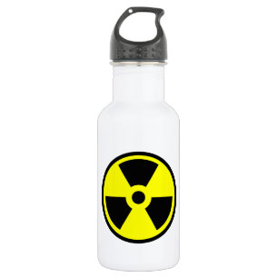Bouteille D'eau Symbole jaune et noir radioactif