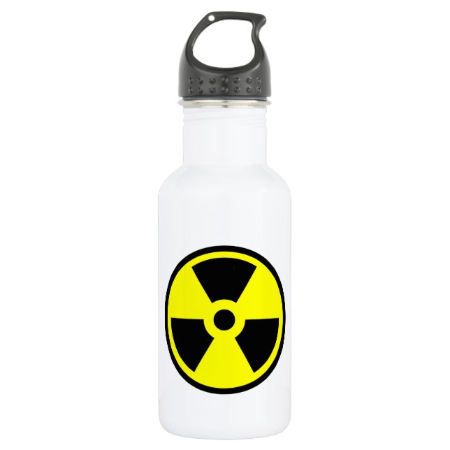 Bouteille D'eau Symbole jaune et noir radioactif (Devant)