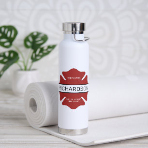 Bouteille D'eau Symbole logo rouge du pompier personnalisé