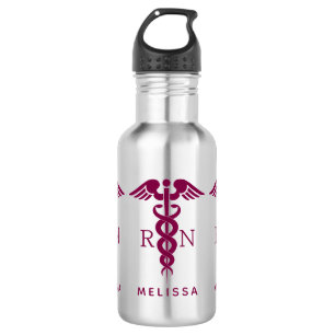 Bouteille D'eau Symbole Médicale rouge Caduceus Nurse