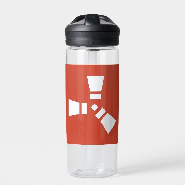 Bouteille D'eau Symbole POUSSIÈRE BLANC en rouge (Extérieur)