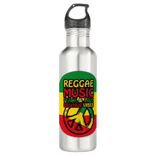 Bouteille D'eau Symbole Reggae et Paix avec citations positives