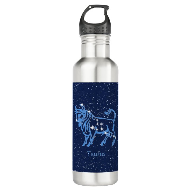 Bouteille D'eau Symbole Taurus Constellation et Zodiaque avec étoi (Devant)