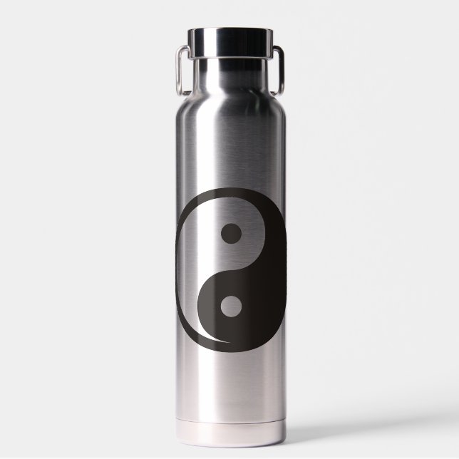 Bouteille D'eau Symbole Yin Yang - conception de tatouage solide (Avant)