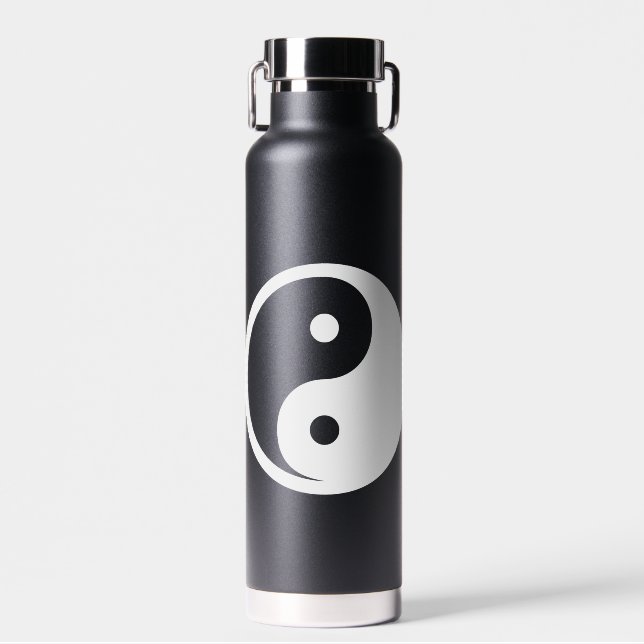 Bouteille D'eau Symbole Yin Yang - dessin de tatouage solide 2 (Avant)