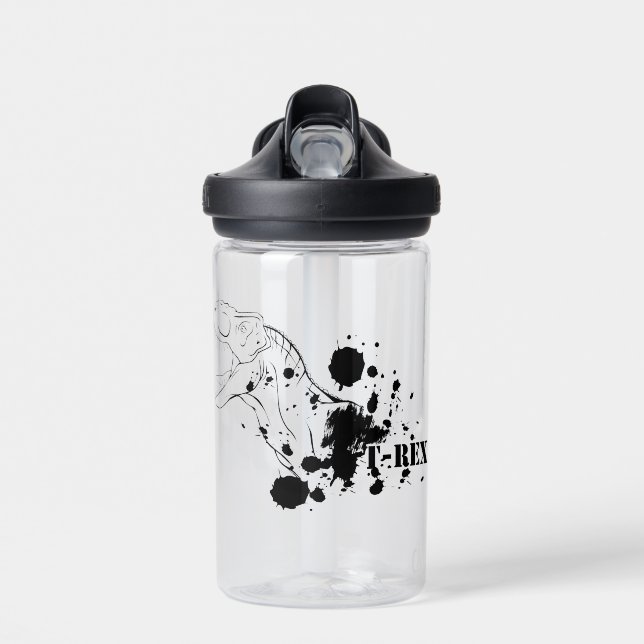 Bouteille D'eau T-Rex (noir et blanc) (Avant)