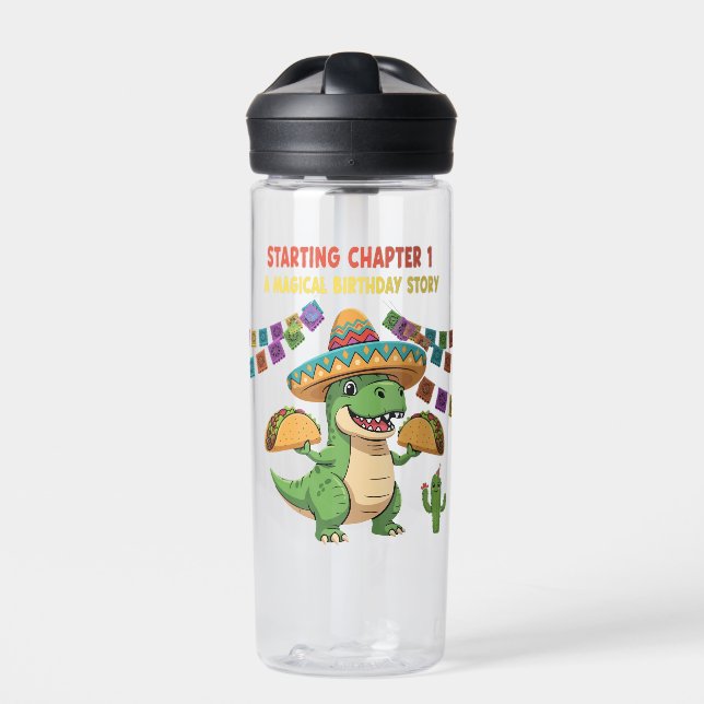 Bouteille D'eau T-Rex Taco Fiesta 1er Anniversaire | Nouveau Chapi (Extérieur)