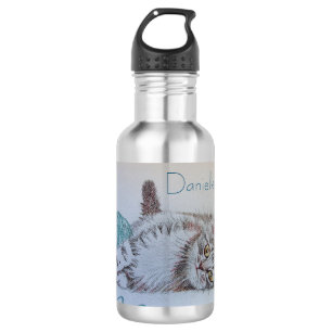 Bouteille D'eau Tabby Cat Cute Aqua Jouer Femmes Filles