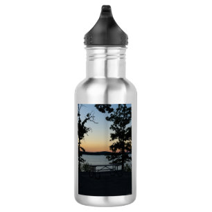 Bouteille D'eau Table Rock Silhouette Coucher de soleil Eau en aci