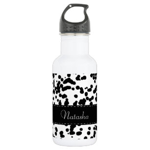 Bouteille D'eau Taches dalmatiennes noires et blanches