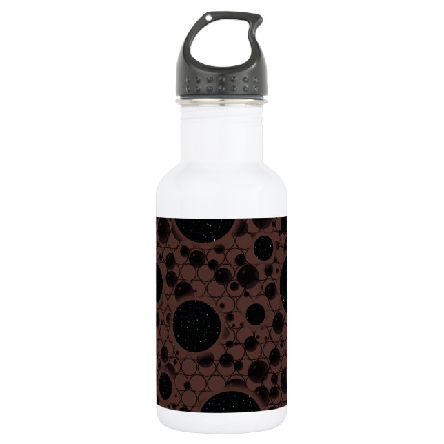 Bouteille D'eau Taches de bulle spatiale - Marron (Devant)