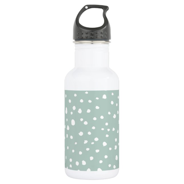 Bouteille D'eau Taches de dalmatien vert menthe, Points de dalmati (Devant)