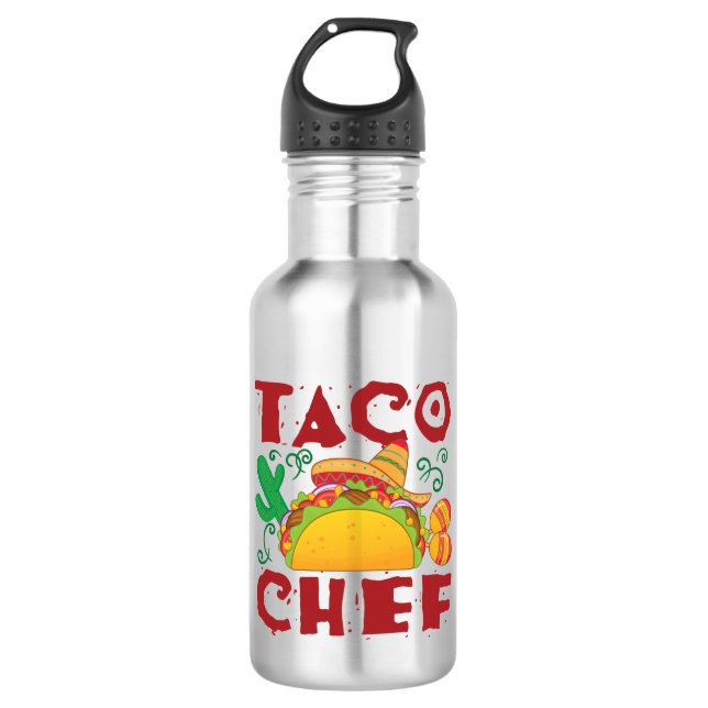 Bouteille D'eau Taco Chef Taco Truck (Devant)