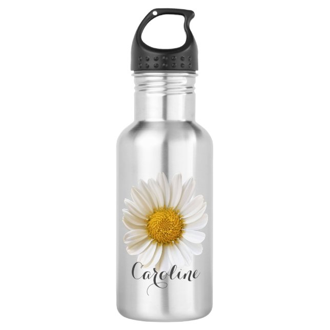 Bouteille D'eau Taille blanche unique avec nom personnalisé (Devant)