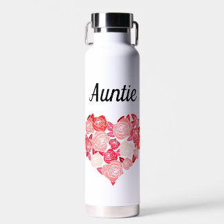 Bouteille D'eau Tante buveuse tumbler avec coeur floral