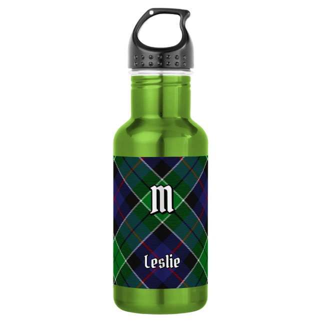 Bouteille D'eau Tartan de chasse du clan Leslie (Devant)