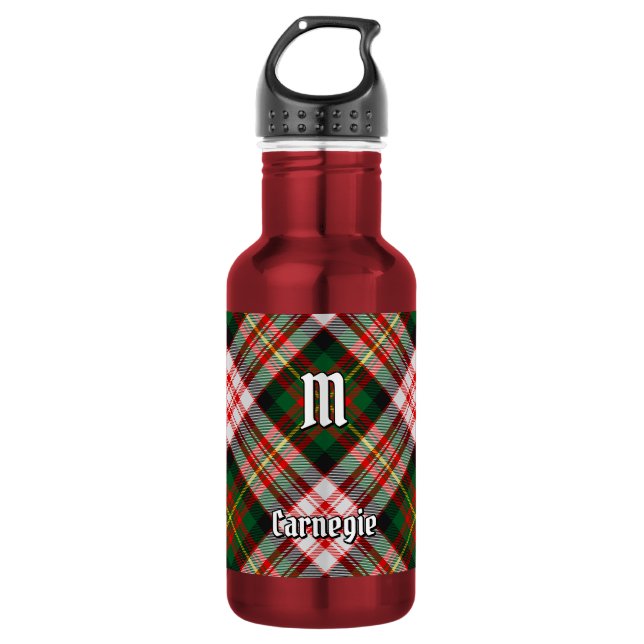 Bouteille D'eau Tartan de la robe du clan Carnegie (Devant)