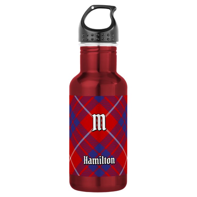 Bouteille D'eau Tartan rouge Clan Hamilton (Devant)
