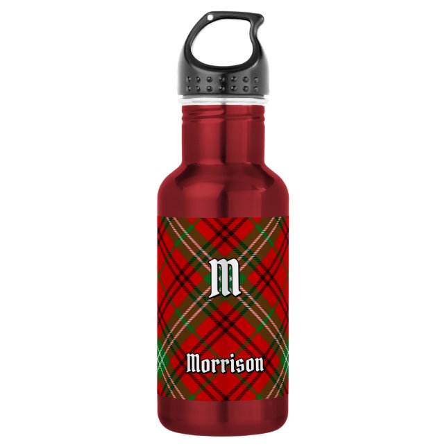 Bouteille D'eau Tartan rouge Clan Morrison (Devant)
