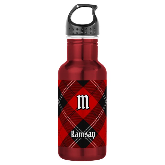 Bouteille D'eau Tartan rouge Clan Ramsay (Devant)