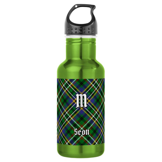 Bouteille D'eau Tartan vert du clan Scott (Devant)