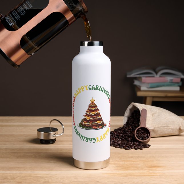 Bouteille D'eau Tasse Carnivore Noël (Café (pivotée))
