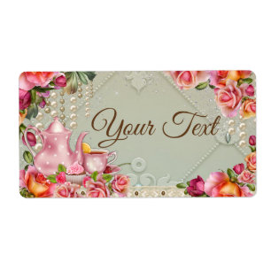 Bouteille d'eau Tea Party Étiquettes