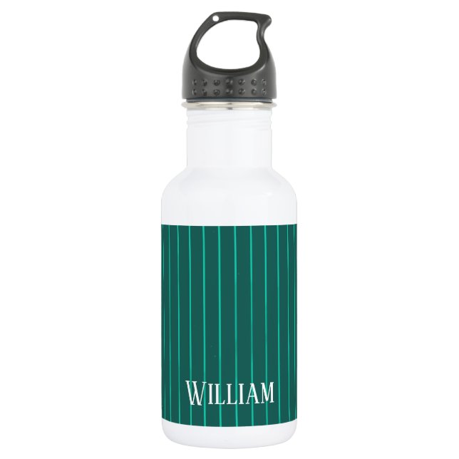 Bouteille D'eau Teal pinstripes (Devant)