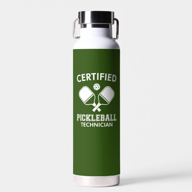 Bouteille D'eau Technicien certifié en Pickleball (Avant)