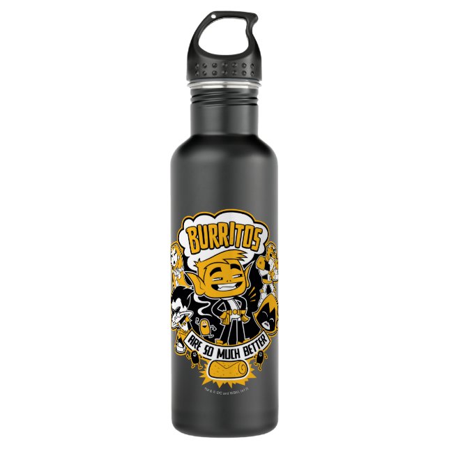 Bouteille D'eau Teen Titans Go! | Beast Boy "Burritos Are Better" (Devant)