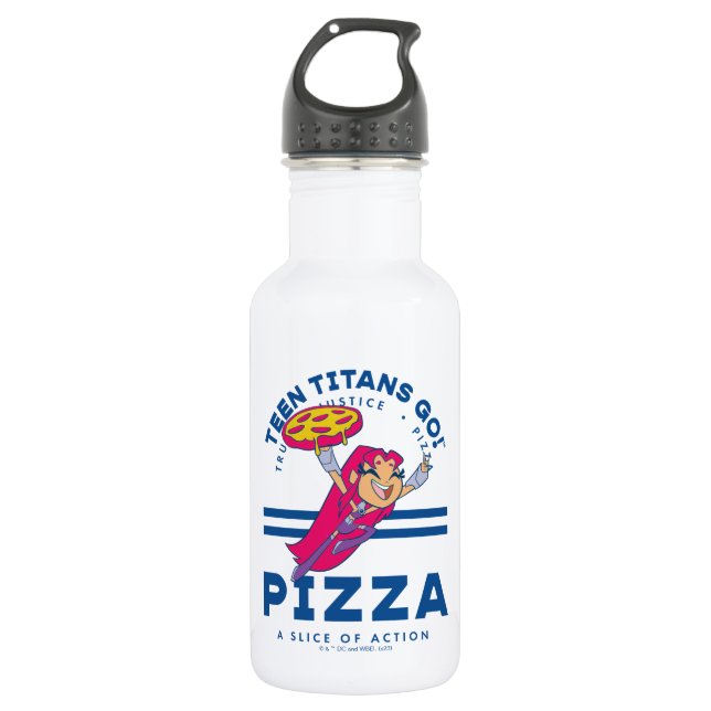 Bouteille D'eau Teen Titans Go ! Starfire "Truth Justice Pizza" (Devant)